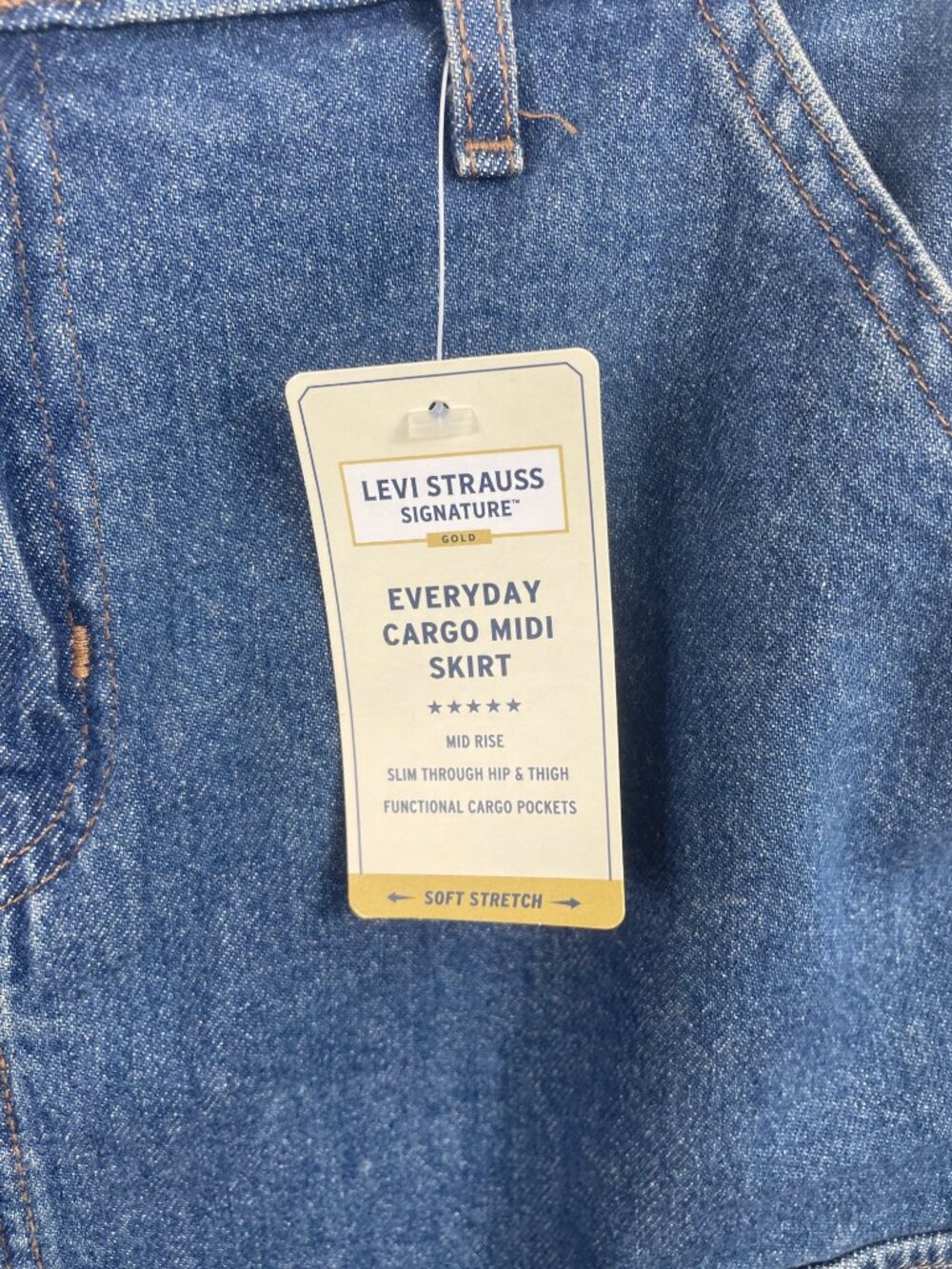 Levi Strauss Signature Denim Maxi Skirt Women’s 6 W28 Mid Rise Comfort Stretch - Picture 5 of 12